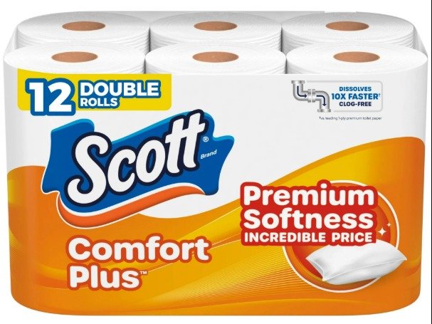 Scott ComfortPlus Toilet Paper, 12 Double Rolls